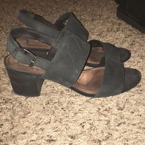 TOMS Black Heeled Sandals